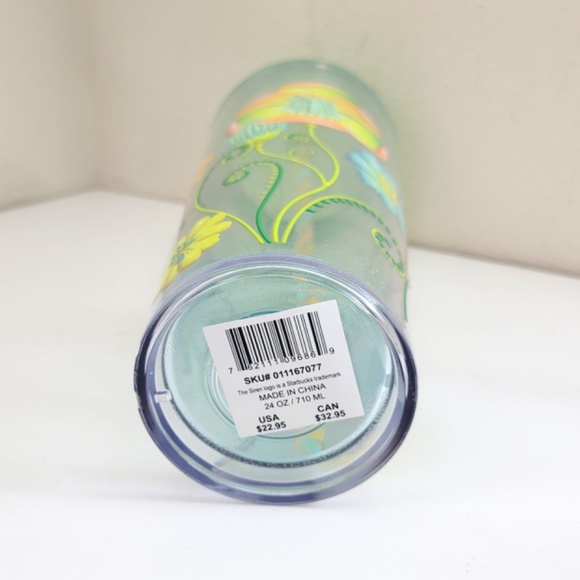 Starbucks Summer 2025 Printed Floral Clear Acrylic Venti 24oz Tumbler Cup - Picture 8 of 8